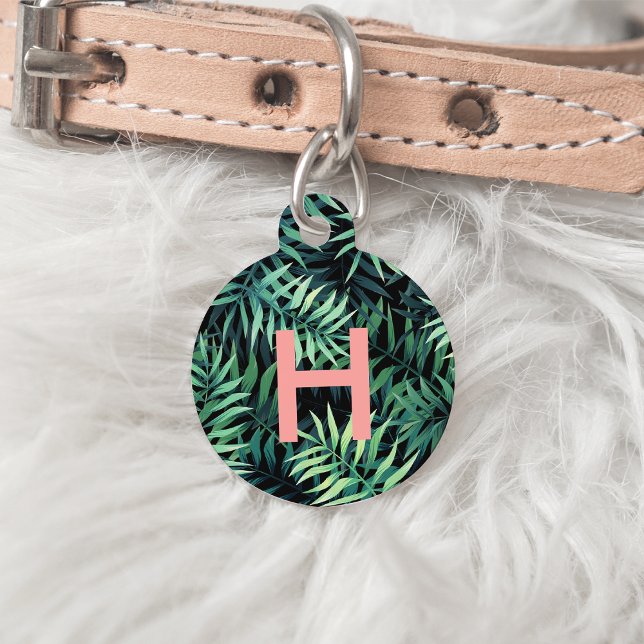 Tropical Botanical Monogram Pet Tag (Creator Uploaded)