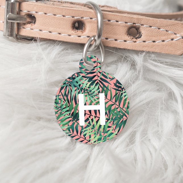 Tropical Botanical Monogram Pet Tag (Creator Uploaded)