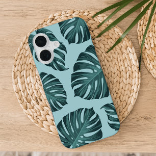 Tropical Botanical Monstera Leaves Summer Pattern iPhone 16 Case