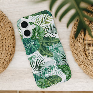 Tropical Botanical Palm Leaves Pattern iPhone 16 Case