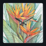 Tropical Botanical Paradise II Square Wall Clock<br><div class="desc">Tropical Botanical Paradise II</div>