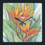 Tropical Botanical Paradise II Square Wall Clock<br><div class="desc">Tropical Botanical Paradise II</div>