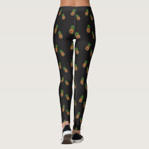 Tropical Botanical Pineapple Patterned Leggings