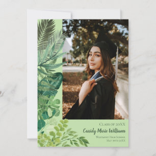 Tropical Botanical Plants Graduation Announcement