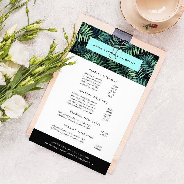 Tropical Botanical Pricing & Services Flyer (Creator Uploaded)