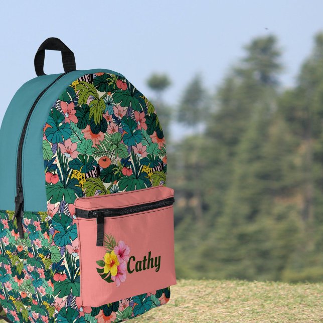 Tropical Botanical  Printed Backpack (Creator Uploaded)