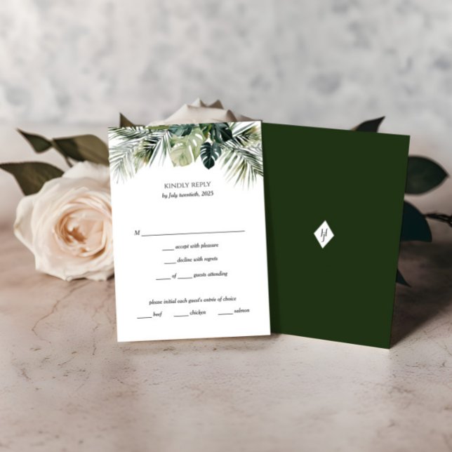 Tropical Botanical RSVP Card – Destination Wedding (Creator Uploaded)