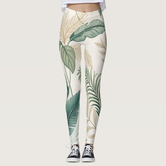 Tropical Botanical Seamless Pattern for  Leggings (Front)