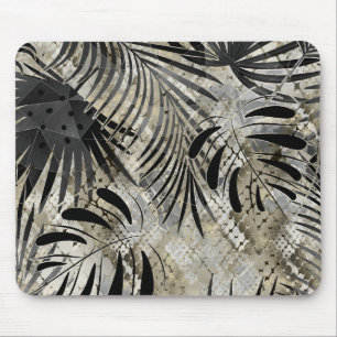 Tropical, Botanical, snake skin, leaves , palm, Mouse Pad