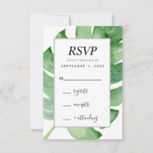 tropical botanical watercolor RSVP Enclosure Card
