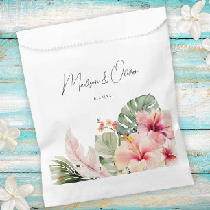 Tropical Botanicals Gorgeous Watercolor Wedding  Favour Bag