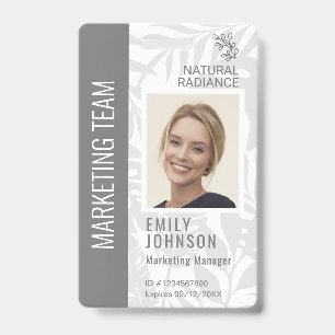 Tropical Botanicals Grey Beauty Photo & Logo Staff ID Badge