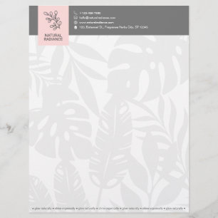 Tropical Botanicals Leaf Fashion Beauty Business Custom Letterhead