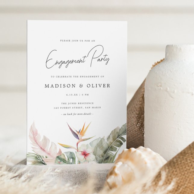 Tropical Botanicals Wedding Engagement Party Invitation (Creator Uploaded)