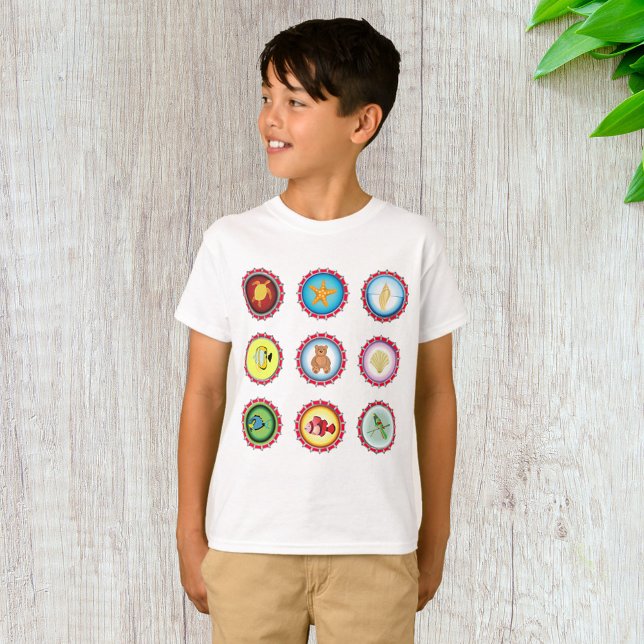Tropical Bottle Caps Design Ocean and Wildlife  T-Shirt (Creator Uploaded)