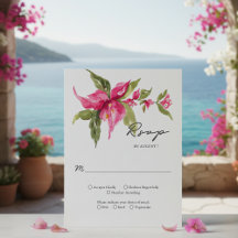 Tropical Bougainvillea Flower Watercolor Wedding