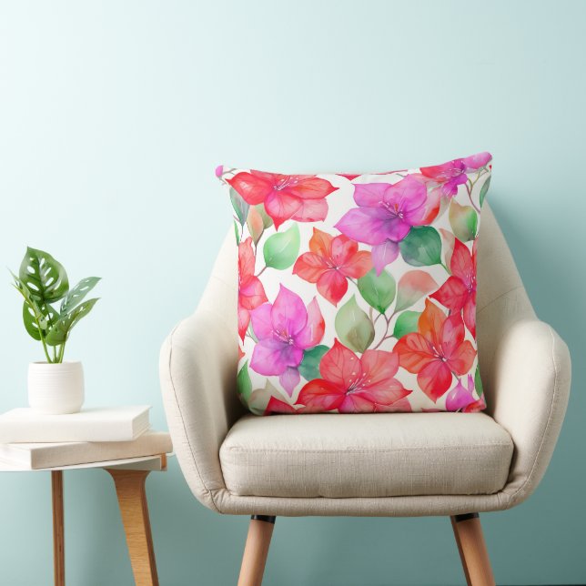 Tropical bougainvillea pattern cushion (Chair)