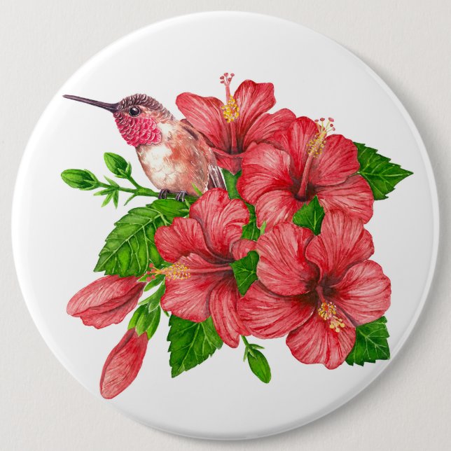 Tropical bouquet 6 cm round badge (Front)