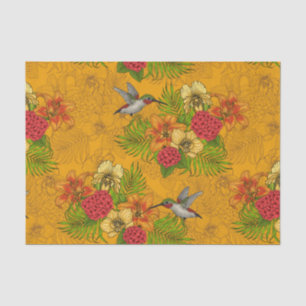 Tropical bouquet and hummingbirds 2 tissue paper