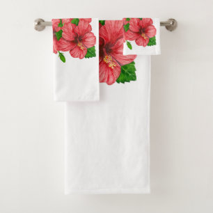 Tropical bouquet bath towel set