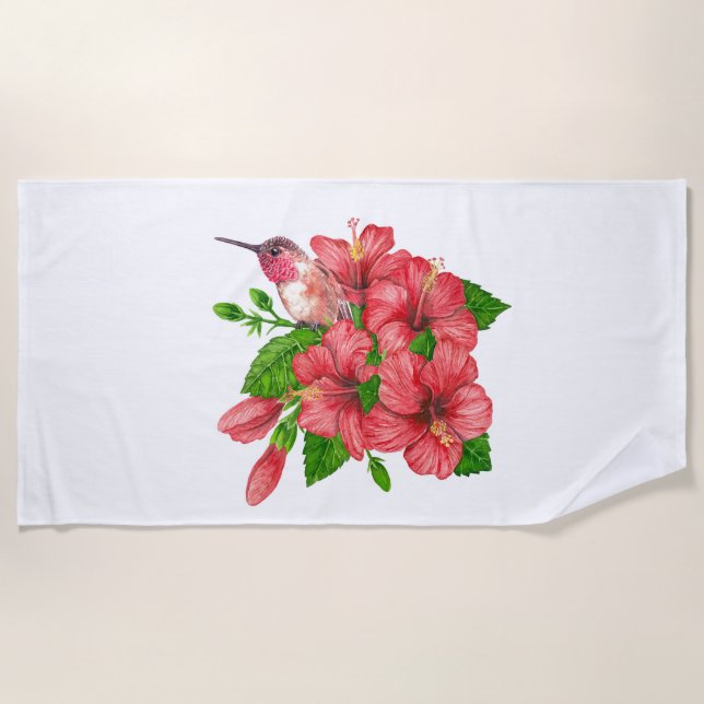 Tropical bouquet beach towel (Front)