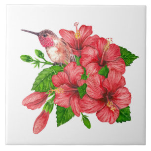Tropical bouquet ceramic tile