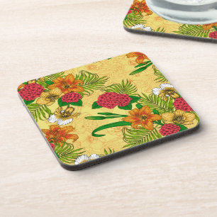 Tropical bouquet coaster