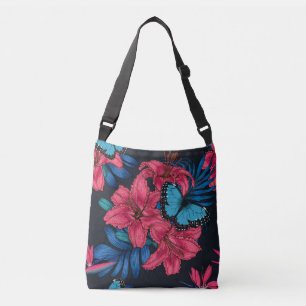 Tropical bouquet crossbody bag