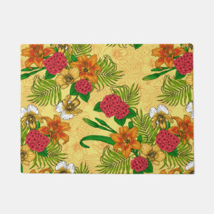 Tropical bouquet doormat