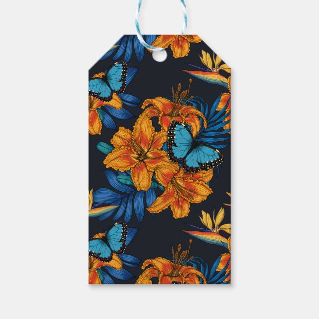 Tropical bouquet gift tags (Front)