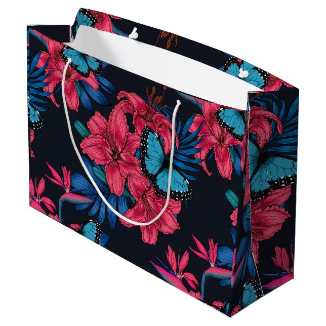 Tropical bouquet large gift bag (Back Angled)