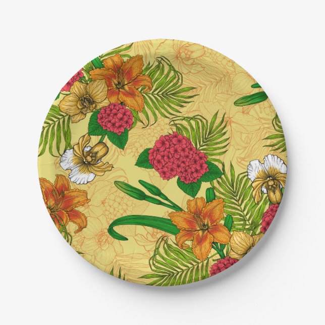 Tropical bouquet paper plate (Front)