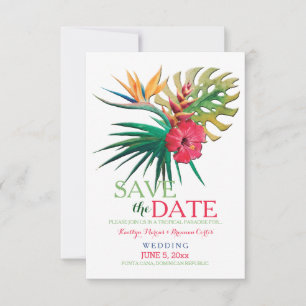 Tropical Bouquet Save The Date Announcement