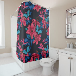 Tropical bouquet shower curtain