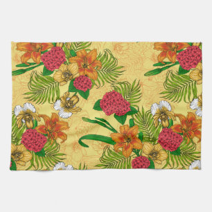 Tropical bouquet tea towel