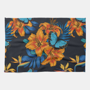 Tropical bouquet tea towel