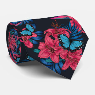 Tropical bouquet tie