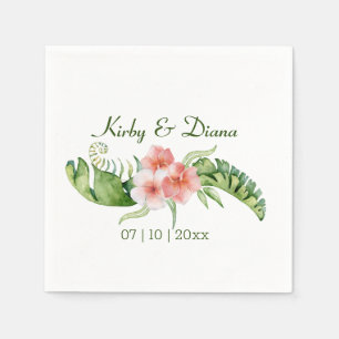 Tropical Bouquet Wedding Napkin