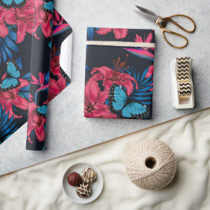 Tropical bouquet wrapping paper