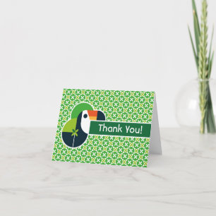 Tropical Brazilian Toucan Geometric Bird Art Thank You Card