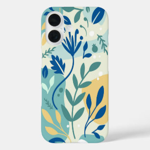 Tropical Breeze Abstract Leafy Plant iPhone 16 Case