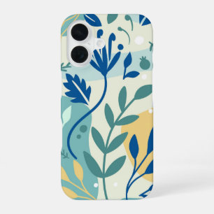 Tropical Breeze Abstract Leafy Plant iPhone 16 Case