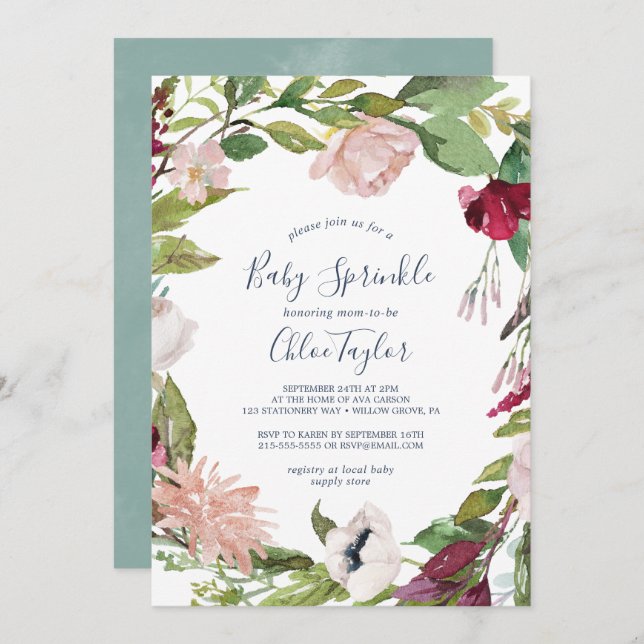 Tropical Breeze Baby Sprinkle Invitation (Front/Back)