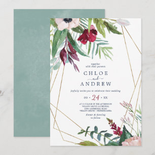 Tropical Breeze Casual Geometric Wedding Invitation