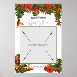 Tropical Breeze Floral Bridal Shower Photo Booth Poster