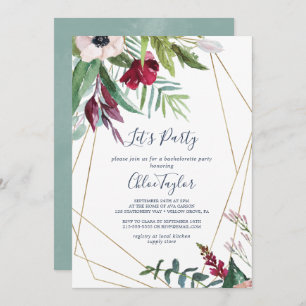 Tropical Breeze Geometric Let's Party Invitation