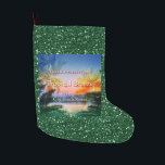 Tropical Breeze Goa Beach Large Christmas Stocking<br><div class="desc">Beautiful Christmas stocking for wonderful holiday decor,  featuring our Tropical Breeze Goa Beach design - inspired by the cover art for our Stoneygate Remix of our song Tropical Breeze</div>