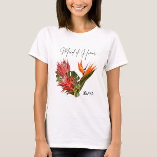 Tropical Breeze Maid of Honour Floral Wedding T-Shirt