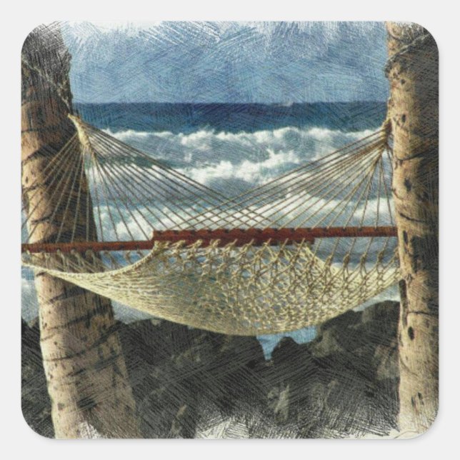 Tropical Breeze Square Sticker (Front)