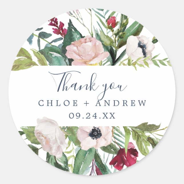Tropical Breeze Thank You Favour Sticker (Front)